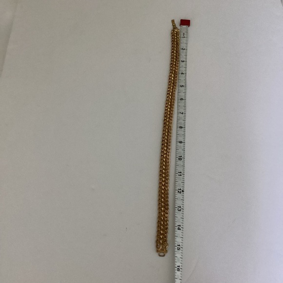 Vintage Monet Gold Tone Chunky Doubled Link Collar Choker Necklace Y2K 80s - Picture 9 of 11